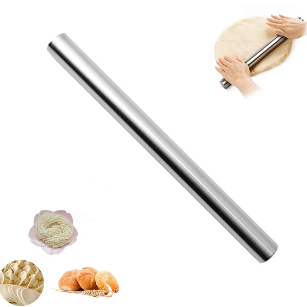 Rolling Pin, Rolling Pin, Stainless Steel Cane, Approx. 10.0 inches