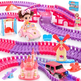 Tragik Track Toys for 3-6 Year Old Girls, Princess Construction Toys for 3 4 5 6 Year Olds Girls Gifts for 3-12 Year Olds Girls Birthday Presents Girls Toy Cars for 3-9 Year Olds Race Tracks Kids Toy