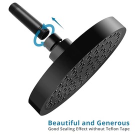 Straight Shower Arm with Flange, Ceiling Mount 3" Rainfall Shower Head Arm Extension Replacement, High Pressure & Hard Water Compatible, Matte Black