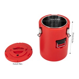 20L Portable Commercial Food Warmer, Insulated Bucket, Insulated Soup Container, Insulated Soup Carrier, Commercial Soup Containers with Lid for Hot or Cold Food Storage (Red, 20L)