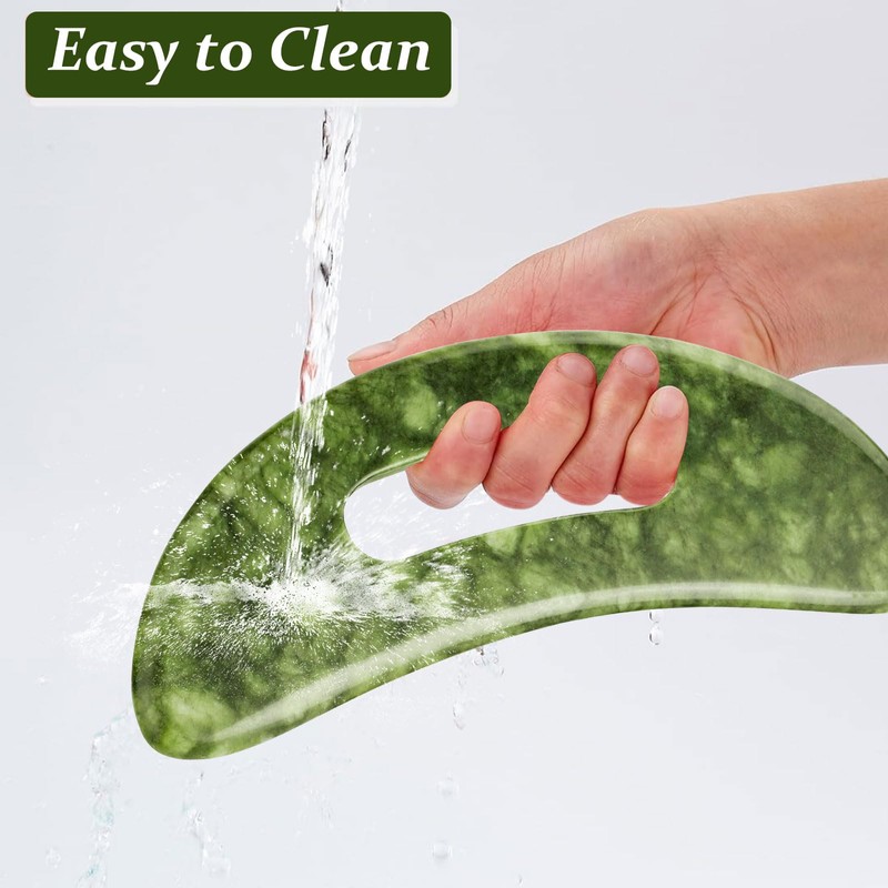 ideayard Large Jade Stone Gua Sha Massage Tool, Scraping Tool