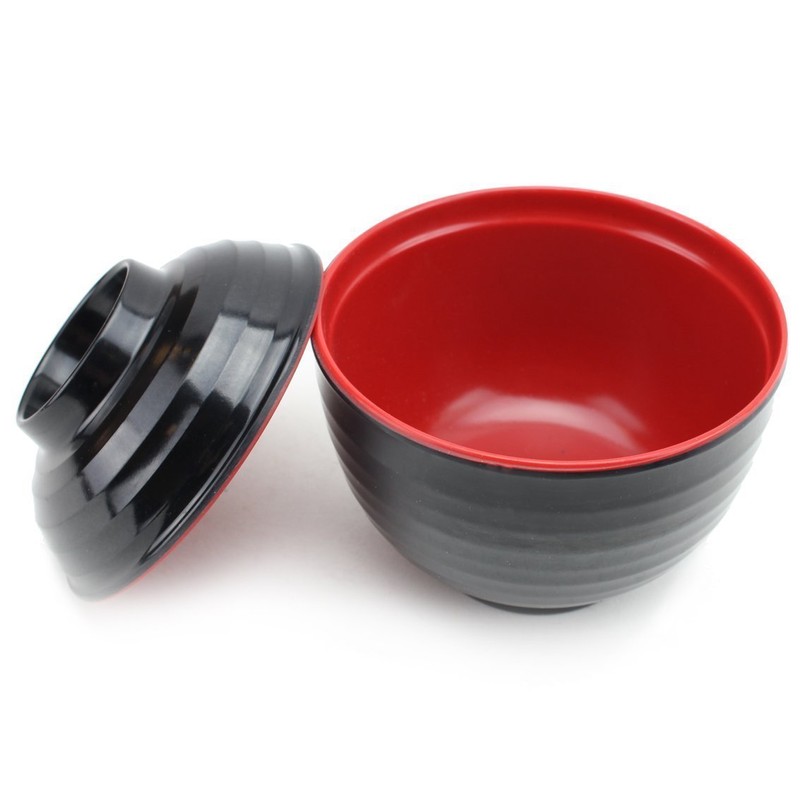 Japanese Melamine 味噌湯ボウル Miso Soup Rice Bowls With Lid (B11894)
