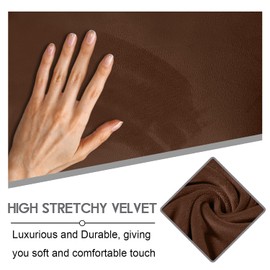 ULTICOR Reclining Love Seat Slipcover, 48" - 65" L, 6-Piece Velvet Stretch Loveseat Reclining Sofa Covers, 2 seat Love seat Recliner Cover, Thick, Soft, Washable (Chocolate)