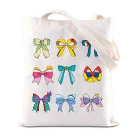 TGBJE Princess Characters Bow Tote Bag Fairy Tale Movie Fans Gifts Fairy Princess Shoulder Bag Family Vacation Gift (Princess bow tote)