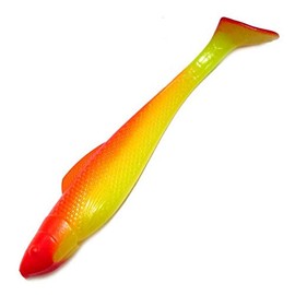 Relax Ohio Shad 5 Inch Rubber Fish 14 cm Colour Fluo Yellow Orange RT Colour Code S103R Set of 5