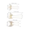 IWOWHERO 3pcs Flower Hair Clips with Tassel Pendant Elegant Butterfly