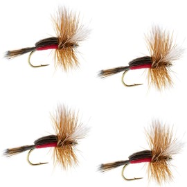 The Fly Fishing Place Royal Humpy Classic Trout Dry Fly Fishing Flies - Set of 4 Flies Size 14