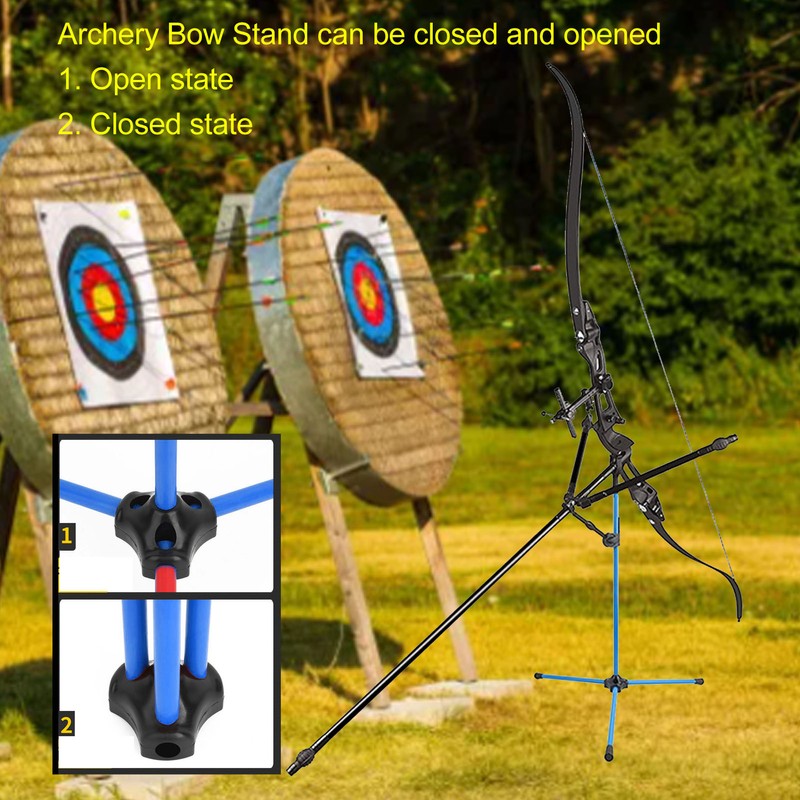 Archery Recurve Bow Stand Holder Adjustable Fiberglass Archery Bow Stand