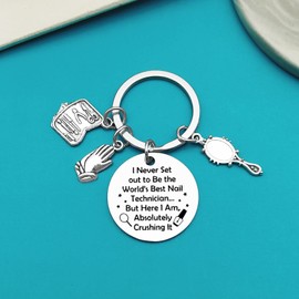 Ximalun Nail Tech Gifts Keyring Nail Technician Gifts Manicurist Graduation Gifts Beautician Gifts Nail Stylist Gifts Christmas Birthday Gifts Nail Tech Gifts for Women