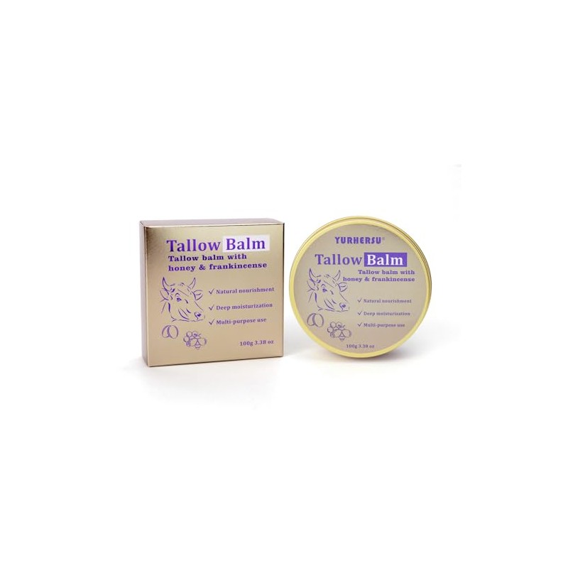 IZBEAUVO-Beef Tallow Skin Care, Tallow Balm with honey & frankincense