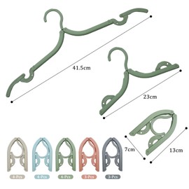 INNAL Pack of 18 Foldable Clothes Hangers, Foldable Travel Hangers, Space-saving, Portable Clothes Hangers, Multifunctional Travel Hangers for Home, Hotel, Camping, Travel