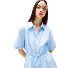 Tommy Jeans Women's Casual Shirt Dress with Mini, Surgarplum/Stripe