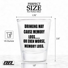 Rogue River Tactical Sarcastic Funny Memory Loss Shot Glass, Gift Idea for Friend, Coworker or Boss, 1.5 Ounce