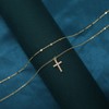 SUFOPE Double Layer Cross Necklace for Women,Classic Gold Cross Pendant