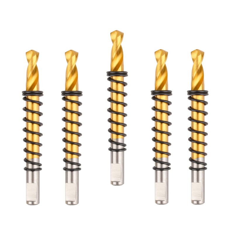 NUIBBYED 5-Piece Center Drill Set, Titanium Plated Guide Drill, Compatible