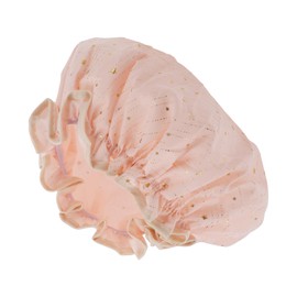 VOCOSTE Shower Cap Hair Cap Double Layer Waterproof Reusable Bath Spa SPA Face Wash Star Pattern 1 Piece Pink