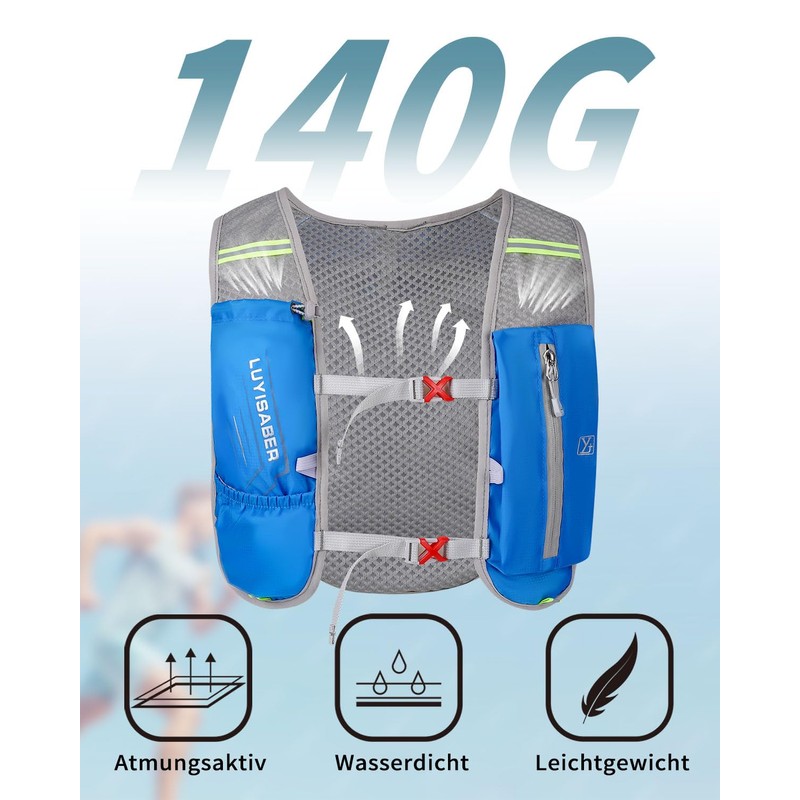 Running Vest Men Women Lightweight Reflective Hydration Backpack Breathable Running
