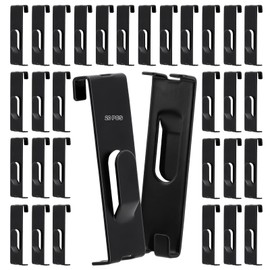 West Bay 20 Pcs Grid Wall Picture Hooks, Gridwall Shelf Accessories Hangers Display Panels Slat Notch for Art Clothes Painting Photography Canvas Black Metal Commercial