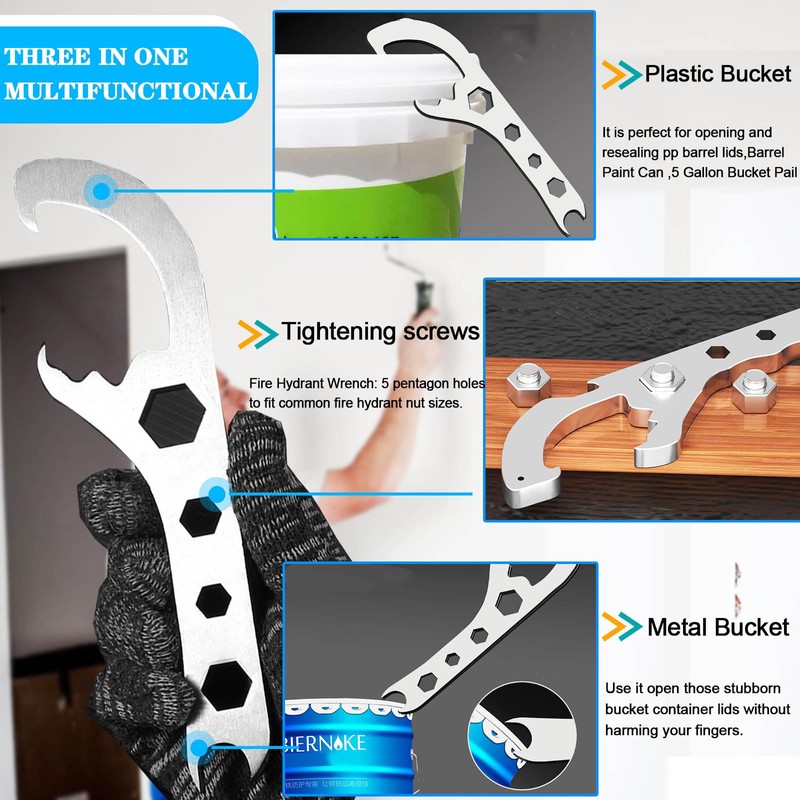 Bucket Opener Paint Can Opener Tool 5 Gallon Lid Opener
