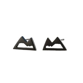 Black Tone Snowy Mountain Range Stud Earrings, Twin Peaks Studs, Winter Jewelry (Stainless Steel) Miss Fit Boutique