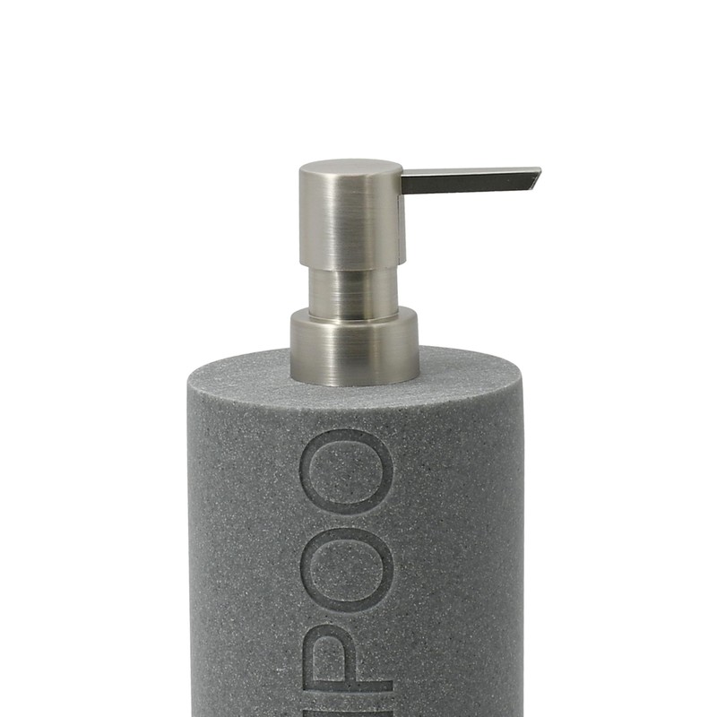 Indecor Home Resin Neutral Gray Sandstone Shampoo Engraved Bottle Refillable