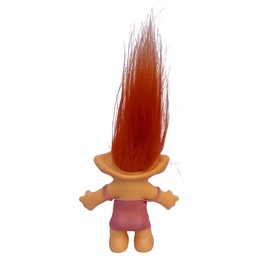 Good Luck Troll Doll 7"(Include Hairs) Tall Toy Action Figure Troll for School Project、Arts Crafts、Party Favors (02-Orange)