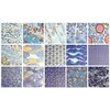 Chiyogami Yuzen Washi B4, 15 Patterns, 15 Sheets (Blue Type