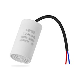 CBB60 450V 10uf 50/60HZ Starting Capacitor, Motor Operation Capacitor, ANGEEK Motor Capacitor, Suppression Capacitor, Engine Start Capacitor, Microfarad Capacitor with Wire