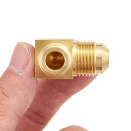 Litorange 2 PCS Heavy Duty Metals Brass Tube Fitting 90 Degree Elbow Adapter 3/8" Flare x 1/4" Male NPT Pipe