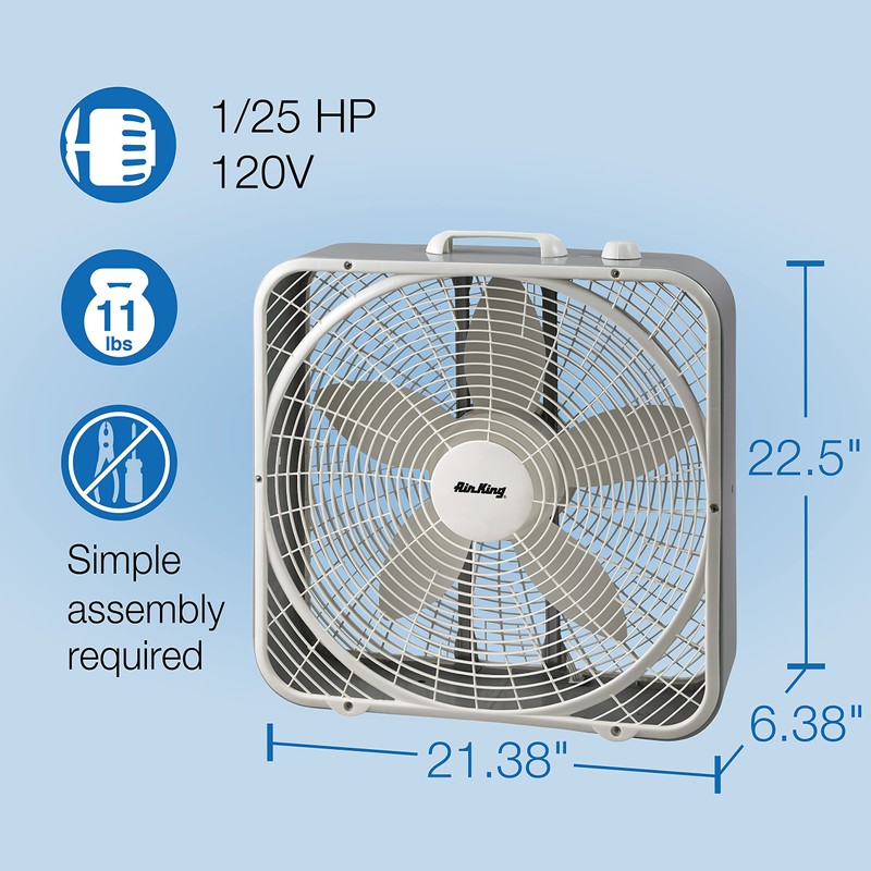 Air King 9723 20-Inch 3-Speed Box Fan , White