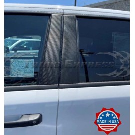 Made in USA - Trims Express fit:2018-2022 Ford EcoSport 6Pc Pillar Post Trim Carbon Fiber Black Cover