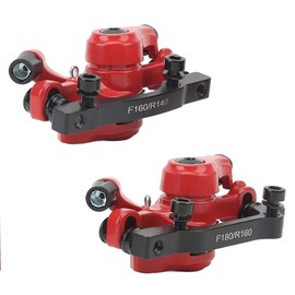 1 Pair Scooter Disc Brake Calipers, Aluminum MTB Disc Brake Mountain Bike Front/Rear Disc Brake Calipers Bicycle Cable Puller Accessories for Mountain Bike Road Bike and E-Bike (Red)