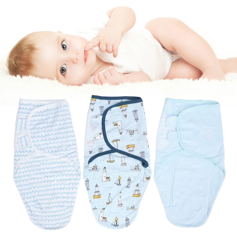 3pcs Baby Swaddle Sleep Sacks Cotton Swaddle Blanket for 0