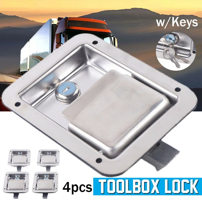 Yiponyt 4Pcs Stainless Steel Trailer Paddle Door Latch Handle Rv