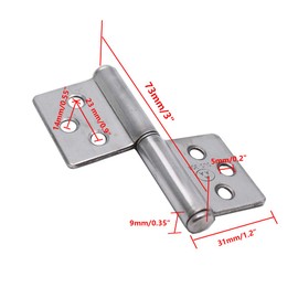 Rannb 3-inch Flag Hinges 304 Stainless Steel Lift Off Hinge Detachable Door Hinge - 4pcs