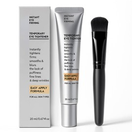 Instant Eye Tightener with Brush, Perfection Firming Lift Cream Temporary Eye Tightener for Under Eye Bags, Puffiness, Fine Lines & Wrinkles, Firms and Smooths for All Skin Types, 0.67 oz
