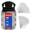 WORKPRO Utility Knife Blades, SK5 Steel, 100-Pack Blades with Dispenser