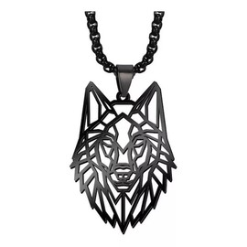 collar dije de lobo colgante en acero inoxidable vikingo cadena lobos salvaje joyería regalo para hombre