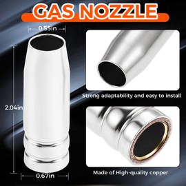 14PCS MIG Welding Gun Accessory Kit Replacement for MB15 AK MIG Welding Torch, 2PCS Contact Tip 0.024'' 0.6MM, 5PCS 0.032" 0.8MM, 3PCS0.039" 1.0MM M6 Tips, 2pcs Gas Nozzles, 2pcs Gas Diffuser