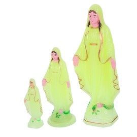 iplusmile 3pcs Glow Dark Our Lady of Grace Sculpture for Inspirational Christian Decor Collectible Religious Statues