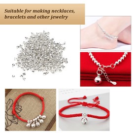 300Pcs DIY Craft Bells, 6mm / 0.2in Small Christmas Bell for DIY Bracelet Anklets Necklace Knitting Jewelry Making Festival Decorations