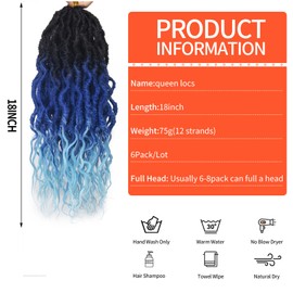 Faux Locs Crochet Hair For Women Soft Locs 18 Inch Goddess Crochet Hair Curly Ends Dreadlocks Boho Style Synthetic Braiding Hair Extensions