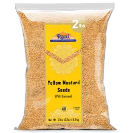 Rani Yellow Mustard Seeds Whole Spice 32oz (2lbs) 908g ~ Ideal for Pickling, Dressing and Making Ground Mustard for Cooking, All Natural | Vegan | Gluten Friendly | NON-GMO | Kosher | Indian Origin