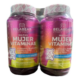 Vitaminas Mujer Belabear Sabor Frutos Rojos 100g 2 Piezas
