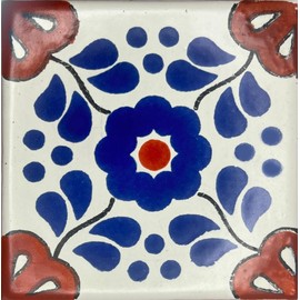 Ceramic Talavera Mexican Tile 4x4", 9 Pieces (NOT Stickers) A1 Export Quality! - EX25