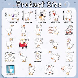 GioXtra Funny Goose Refrigerator Magnets - 24Pcs Cartoon Animal Cute Goose Magnetic Magnet Fridge Sticker Decoration for Kitchen Home Office Class Locker Whiteboard Decor Car Accessory Birthday Gift B