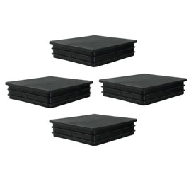 LifCratms 4 Pack 4 Inch (100mm) Square Plastic Plug, Square End Caps, Square Plastic End Caps Tubing Post End Cap for Square Tubing Post, Chairs and Furniture