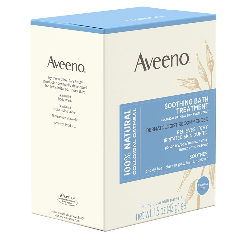 Aveeno Soothing Bath Treatment (8 Single Use Bath Packets)