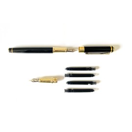 Noguez. Pluma Fuente con punta de Repuesto, Pluma Estilográfica de Trazo Elegante, Pluma de Punto Fino, Estílografo de Larga Duración, Pluma de Tinta Recargable.