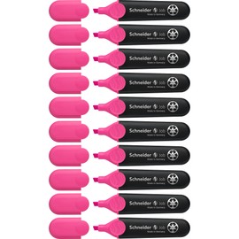 Schneider Job 150 Textmarker (aus recyceltem Kunststoff, ausgezeichnet mit Der blaue Engel) 10er Pack rosa